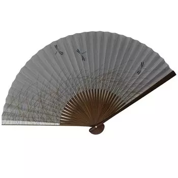 Kyoto made in pearl dragonfly Fan, fan, Japan, karaki, ground, серый