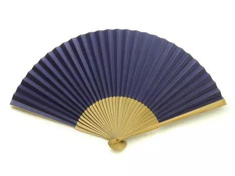 Kyoto Paper Made in Paper Double Craftsman Japanese Pattern Fan, Fan/Blue, Men s Fan, Japan, Kyoto, Men s Fan, Sided, Handmade, синий