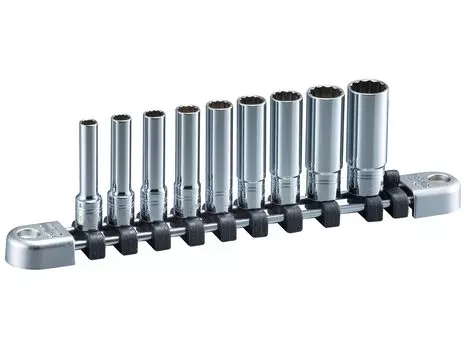 KYOTO TOOL (KTC) Nepros NTB2L09BWA 6.3SQ Inch Deep Socket Set, 9-Piece Set, 12 Square Shape
