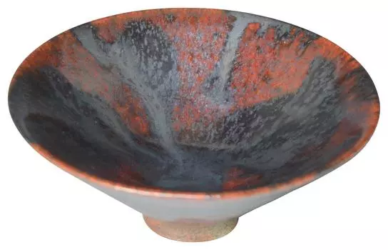 Kyoto ware Kiyomizu ware hibiki Joji kiln cup black persimmon glaze gjk355