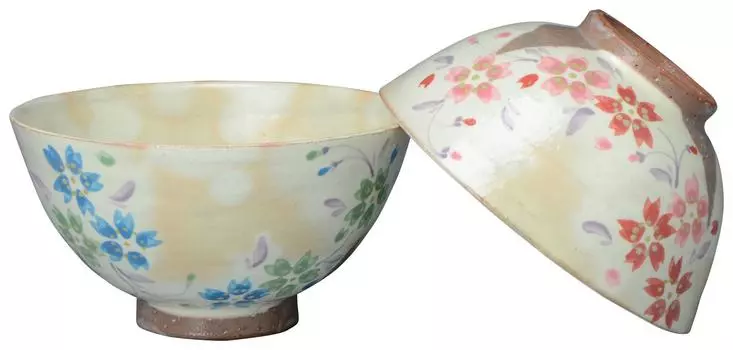 Kyoto ware Kiyomizu ware Keiji kiln set rice bowl Maihana lfm510