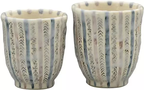Kyoto ware Kiyomizu ware Kishin kiln set teacup Shino Tokusa uys972