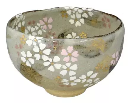 Kyoto ware Kiyomizu ware Yawata kiln Matcha bowl wooden Yugenzakura TBM532 (in box)