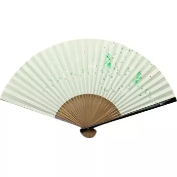 Kyoto White Rabbit Made in Paper Japanese Style Personal Present Free Fan, (Green), Kyoto, Japan, Women s Fan, Accessories, Craftsmanship, Use, Gift, зелёный