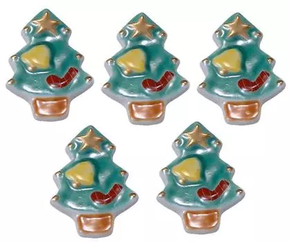 Kyoyaki Kiyomizuyaki Yoshiyama Chopstick Rest Set of 5 Christmas Tree hhy297