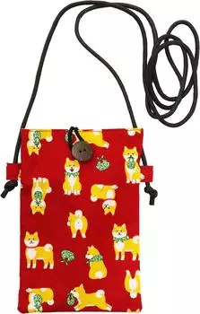 Kyoyu Pochette Arabesque Smartphone Pochette Red Shiba-chan
