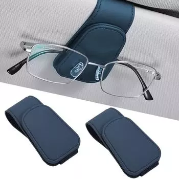 Kytpyi Держатель для автомобильных очков Держатель для солнцезащитных очков Роскошный стеклянный футляр для автомобильных очков Карты Билеты (синий)