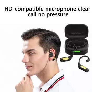 KZ-AZ15 Беспроводной ушной крючок с мощным басом, передача без потерь, Bluetooth-совместимые беспроводные наушники 5.2, ушной крючок для повседневного использования чёрный