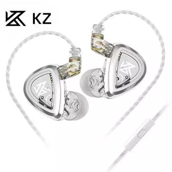 KZ-EDA Сбалансированная версия наушников-вкладышей с двойной магнитной динамической катушкой и сменным кабелем Hi-Fi музыкальные игровые компьютерные наушники without MIC белый