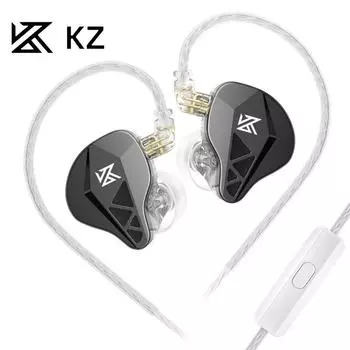 KZ-EDXS Ранее гарнитура с тяжелыми басами для игр, спортивной музыки, круглые проводные наушники-вкладыши, гарнитура without MIC чёрный