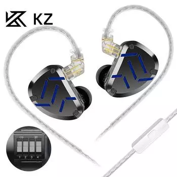 KZ-ZAT A Circle of Eight Железные наушники-вкладыши Hi-Fi сценический мониторинг Heavy Bass Game Многофункциональные наушники Circle Iron without MIC чёрный