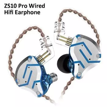 KZ ZS10 Pro 3,5 мм проводные стереобасовые наушники Гибридный балансный якорь с шумоподавлением Наушники Hi-Fi наушники для Android Ios. чёрный