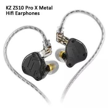 Новые улучшенные наушники Hi-Fi KZ ZS10 PRO X с гибридными драйверами 1DD+4BA, внутриканальные басовые наушники с шумоподавлением и съемным кабелем. No Mic