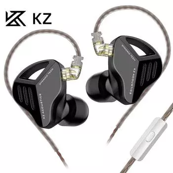 KZ-ZVX Динамические наушники-вкладыши с проводным управлением и микрофоном Heavy Bass Fever HIFI-мониторинговая гарнитура