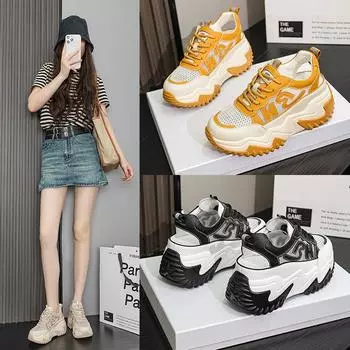 L378 увеличение 7 см кожаные туфли Daddy женские весенние Every Match толстая подошва Muffin Rest 33 зелёный