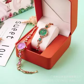 L62 женские часы модные кварцевые легкие роскошные женские часы-браслет водонепроницаемые женские темпераментные зеленые часы-браслет подарок