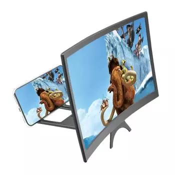L6 12-дюймовая 3D-лупа для экрана мобильного телефона Усилитель HD-видео с изогнутым экраном чёрный