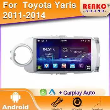 L6 2 Din Android Auto Car Radio Multimedia Video для Toyota Yaris LHD RHD 2012-2017 Carplay Stereo GPS Navigation No 2din 4 core 1GB+32GB carplay