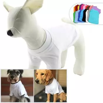 L-2XL Однотонная футболка для собак, летняя хлопковая жилетка для собак, дышащая мягкая рубашка для маленьких, средних и больших собак L коричневый