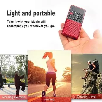 L-328 Мини-портативный карманный FM-радио Портативный светодиодный дисплей MP3-плеер Walkman с поддержкой TF-карты синий