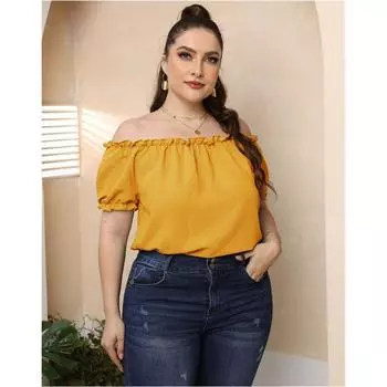 L-4XL Summer Women T Shirt plus Size Fat Ladies Tops plus Size T-shirt Yellow 3XL