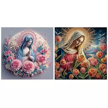 #L 5D DIY Частичная дрель специальной формы Набор для алмазной живописи Дева Мария KH108