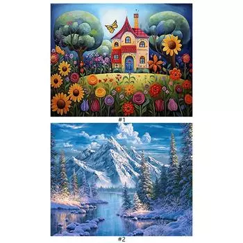 #L 5D DIY Полный квадратный сверлильный станок Алмазная картина Снежная гора Комплект для домашнего декора Искусство ZQA4623