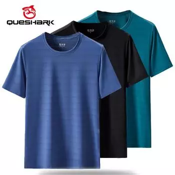 (L-5XL)Быстросохнущая спортивная футболка, мужские летние новые топы для фитнеса, дышащая сетчатая футболка из ледяного шелка для бега, пешего туризма, футболки с короткими рукавами L белый