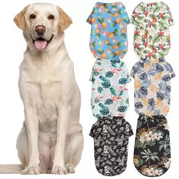 L-5XL милые летние футболки в гавайском стиле, удобная футболка для домашних животных для средних и больших собак, одежда для щенков, товары для животных L