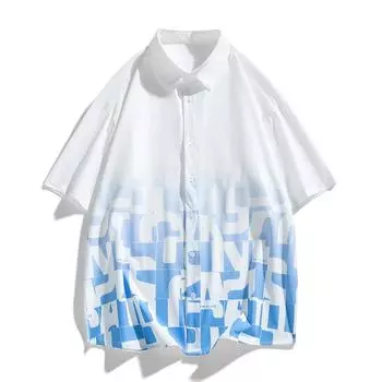 L-8XL Большая рубашка мужская летняя с короткими рукавами и воротником-поло плюс размер модный топ 8XL