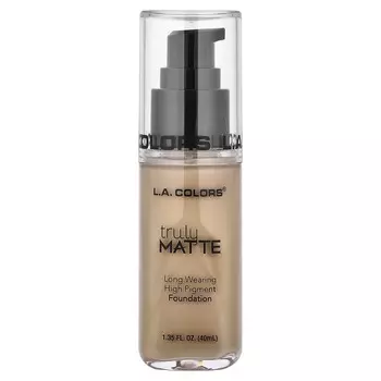 L.A. Colors Truly Matte Foundation, CLM355 Medium Beige, 40ml (1.35fl oz)
