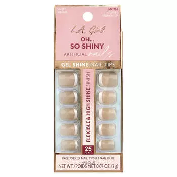 L.A. Girl О, такие блестящие искусственные ногти, гелевые типсы, GNT154 Классические французские типсы, набор из 25 штук