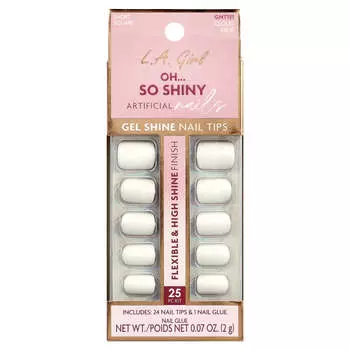 L.A. Girl Ослепительно Блестящие Искусственные Ногти, Гелевые Кончики, GNT151 Cloud Nine, Набор из 25 штук