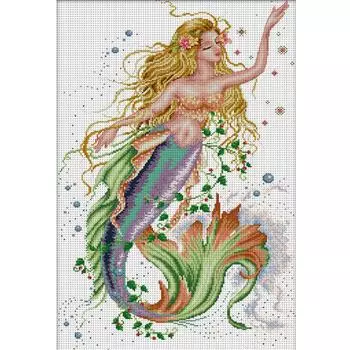 #L Частичная вышивка Эко-хлопковая нить 14CT Счетный набор для вышивки крестом «Русалка» J776