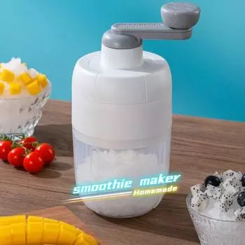 Льдодробилка Мини-ледяные бритвы Ручная самодельная машина для разбивания ледяных блоков смузи AWith 1 mold белый