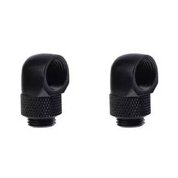 #L G1/4 внутренняя внешняя двойная резьба поворотный 90 градусов водопроводный трубный соединитель(черный)