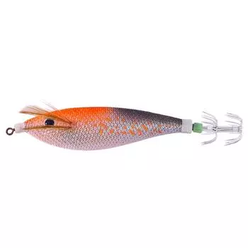 #L Glowing Squid Hooks 11CM/13.4G Artificial Squid Trolling Lure(Orange Black)