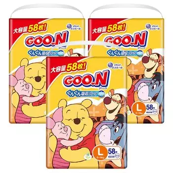L Goon впитывающие штаны 174 шт. x унисекс [размер штанов] (Явно дышащий) (9~14 кг) (58 3) [Корпус продан] Disney Design белый