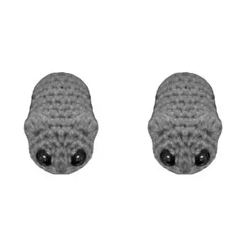 #L Грустный хомяк Брелок Вязаный крючком Грустный хомяк Мем Милая вязаная кукла (Нет галстука-бабочки)