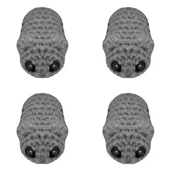 #L Грустный хомяк Брелок Вязаный крючком Грустный хомяк Мем Милая вязаная кукла (Нет галстука-бабочки)