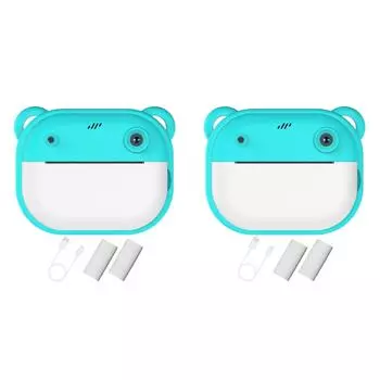 #L Kids Mini Instant Print Camera HD 1080P Цифровая камера 2,4-дюймовый экран (зеленый