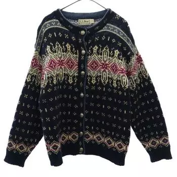 L.L.Bean 70-е 80-е Норвежский комбинезон с ручкой Вязаный кардиган с длинным рукавом Женский Б/У