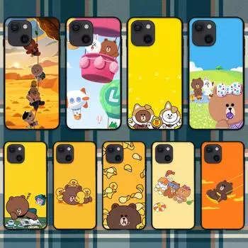 L-LINE-Cute-FRIENDS-мультяшный чехол для телефона iPhone 11 12 Mini 13 14 15 Pro XS Max X Plus SE XR Shell iPhone13