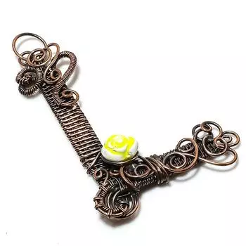 L Look Gemstone Handmade Copper Wire Wrap Jewelry Pendant 3.19 a2L11