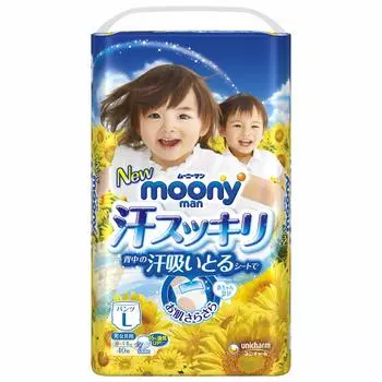 L Moonyman пот освежающий 2019 улучшенный 40 штук [размер брюк] (9~14 кг) жёлтый
