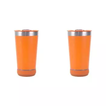 #L Музыкальная чашка из нержавеющей стали с беспроводным динамиком BT, подарки для женщин и мужчин (оранжевый