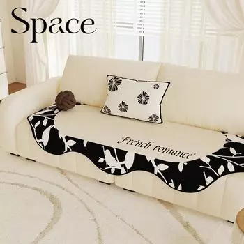 Льняная дышащая подушка с цветком сливы, диванная подушка неправильной формы для гостиной, прямой ряд, чехол для дивана, ткань, спинка, полотенце, нескользящая, не царапается 90*90cm