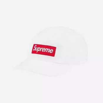 Льняная кепка Supreme Camp Белая 21SS -