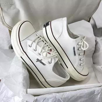 Льняная парусиновая обувь, женская осенняя обувь с низким верхом, студенческие повседневные туфли белого цвета, универсальные туфли Mango Head для доски 35 белый