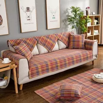 Льняная подушка для дивана Four Seasons, чехол для дивана из хлопка и льна, полотенце для подлокотника, полотенце для спинки 70*70